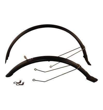 Skärmar till hopfällbar 20" cykel - Svart plastik - fram/bak